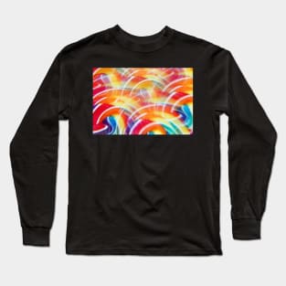 Close-up of swirly rainbow lollipop through prism filter Long Sleeve T-Shirt